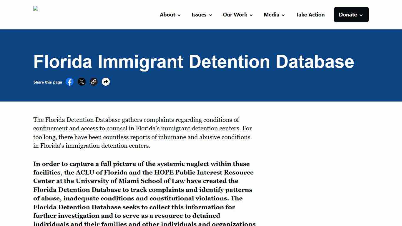 Florida Immigrant Detention Database - ACLU of Florida