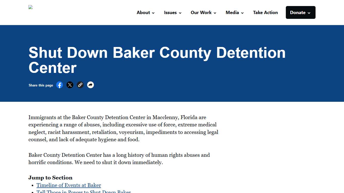 Shut Down Baker County Detention Center - ACLU of Florida